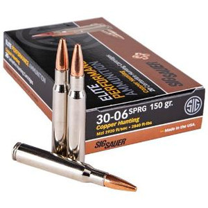 Sig Sauer 30-06 150 Grain Copper Hunting 20rds/Box Sig Sauer 30-06 150 Grain Copper Hunting 20rds/Box