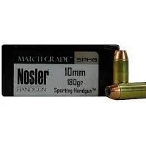 Nosler Match Grade 10mm 180 Grain Jacket Hollow Point 50rds/Box Nosler Match Grade 10mm 180 Grain Jacket Hollow Point 50rds/Box