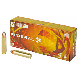 Federal Fusion 450 Bushmaster 260 Grain Bonded Soft Point 20rds/Box Federal Fusion 450 Bushmaster 260 Grain Bonded Soft Point 20rds/Box