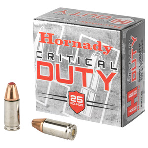 Hornady, Critical Duty, 9MM +P, 135 Grain, FlexLock Duty, 25 Round Box Hornady, Critical Duty, 9MM +P, 135 Grain, FlexLock Duty, 25 Round Box