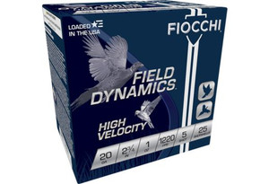 Fiocchi High Velocity Shotshells 20 Gauge 2-3/4" 1oz #5 25rds/Box Fiocchi High Velocity Shotshells 20 Gauge 2-3/4" 1oz #5 25rds/Box