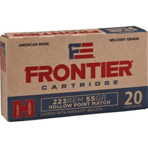 Hornady Frontier 223 Rem 55 Grain Hollow Point Match 20rds/box Hornady Frontier 223 Rem 55 Grain Hollow Point Match 20rds/box