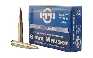 PPU Rifle 8MM Mauser 198 Grain Full Metal Jacket 20rds/Box PPU Rifle 8MM Mauser 198 Grain Full Metal Jacket 20rds/Box