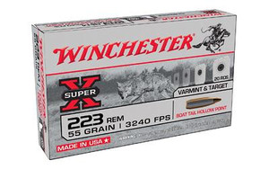 Winchester Super-X 223 Remington 55 Grain Boat Tail HP 20rds/Box Winchester Super-X 223 Remington 55 Grain Boat Tail HP 20rds/Box