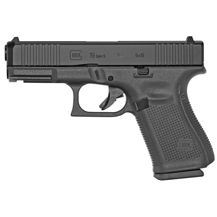 Glock 19 Gen5 9mm Semi Auto Pistol 4.02" Barrel 15+1Rd Black