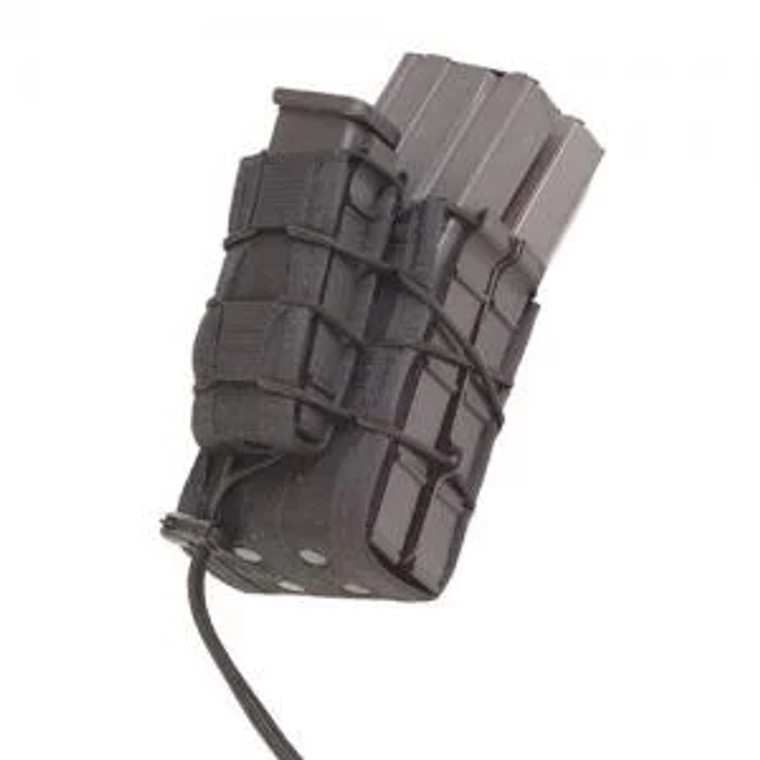 High Speed Gear 112RP0BK TACO MOLLE X2RP Double Magazine Pouch Black Nylon w/Polymer Divider with Pistol Mag Pouch