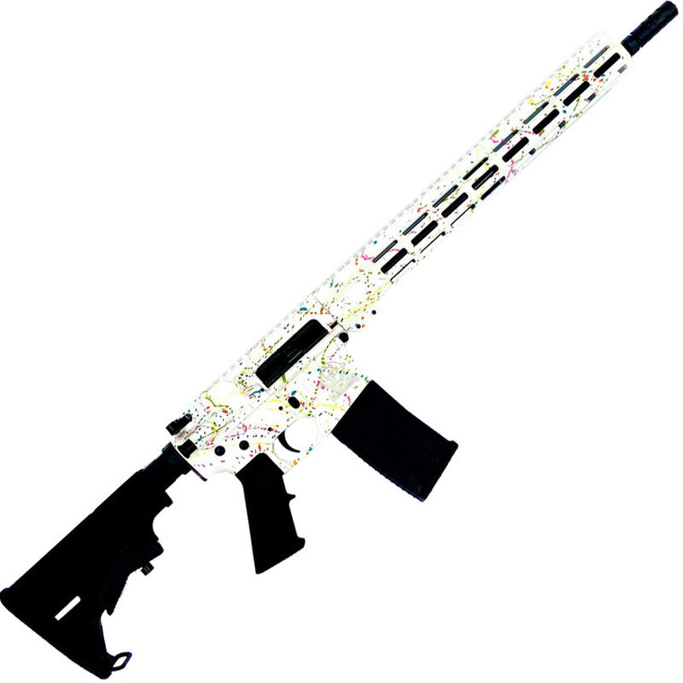 GLFA AR-15 223 Wylde Semi-Auto 16" BN Barrel 30rd Saved By The Splatter White