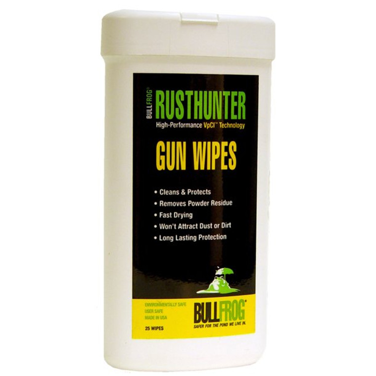 Bull Frog Rust Hunter Gun Care Wipes 25 Count 92383