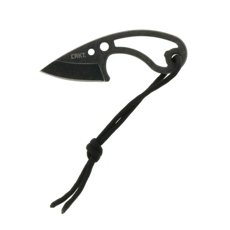 CRKT Owlet EDC Fixed Blade: Compact and Lightweight Everyday Carry Knife, Black Stonewash Finish, Bottle Opener, Sheath, Lanyard 2716