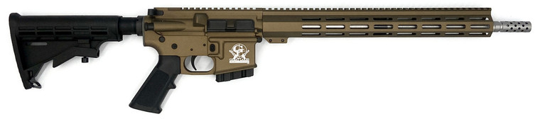 GLFA 400 Legend Rifle Bronze Cerakote, 7075 Billet Lower Receiver, 416R Stainless Steel 16" Barrel with 1:16 twist, 5/8x24 thread pitch, 15.125" MLok style rail, 1-5rd magazine