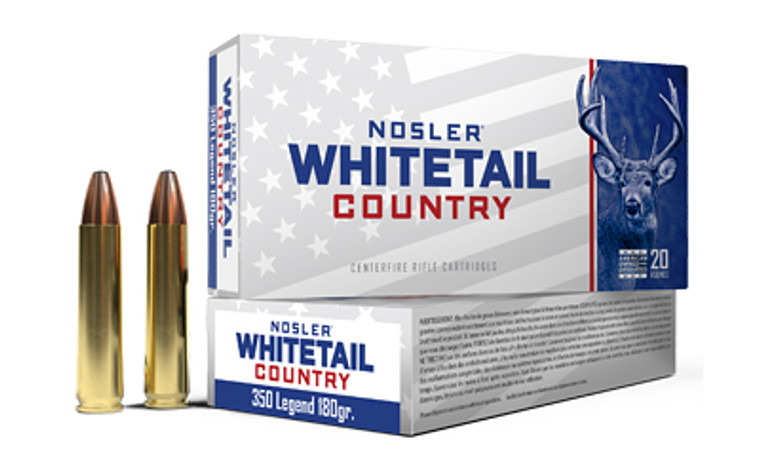 Nosler, Whitetail Country, 350 Legend, 180 Grain, Straight Wall Bullet, 20 Round Box
