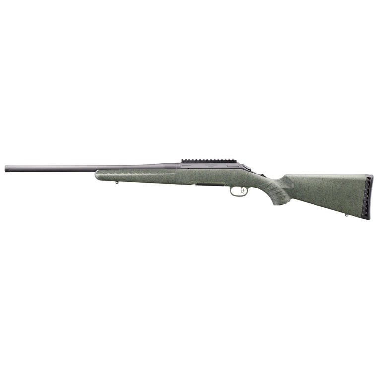 Glenfield, Model A, Bolt Action Rifle, 243 Winchester, 20" Barrel, 1:9 Twist, Threaded 5/8X24, Matte Finish, Black, Synthetic Moss Green Splatter Stock, 4 Rounds, 1 Magazine