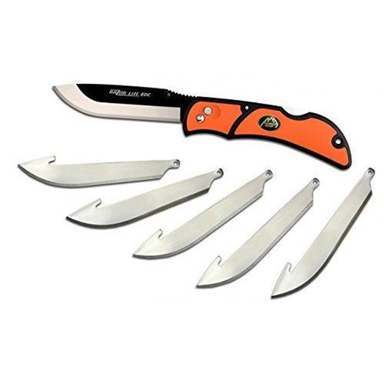 Outdoor Edge Razor-Lite EDC Folding 3.5" Plain 420J2 Stainless Steel Orange Handle