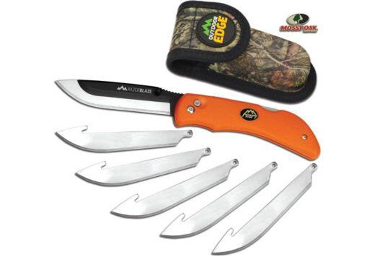 Outdoor Edge Razor-Lite Knife 3.5" Japanese 420J Steel Rubber Kraton Orange