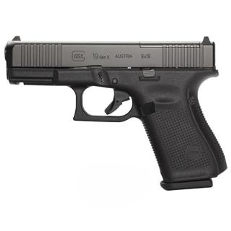 Glock 19 Gen5 MOS 9mm Semi Auto Pistol 4.02" Barrel 15+1Rd Black