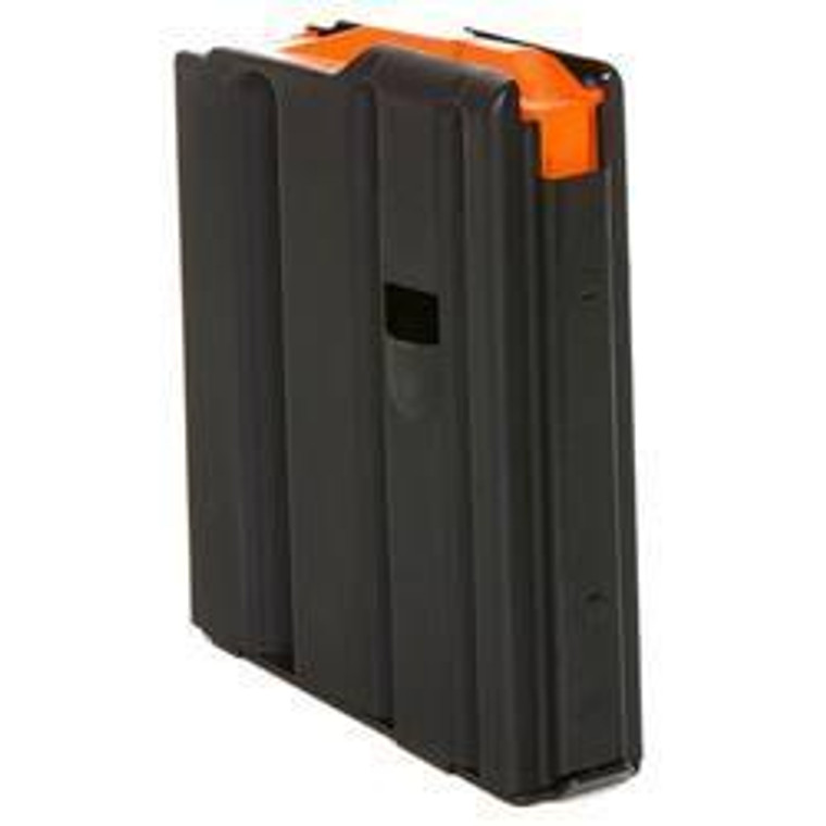 Duramag AR-15 Magazine, 5.56NATO, 10 Round, Stainless Steel, Black, Orange Follower