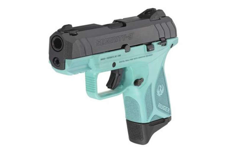 Ruger Security-9 9mm Pistol 4" Barrel 15+1Rd Turquoise Frame Blk Slide