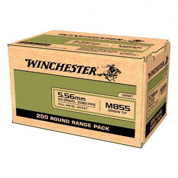 5.56mm Winchester 62 Grain Full Metal Green Tip Jacket 200rds/Box