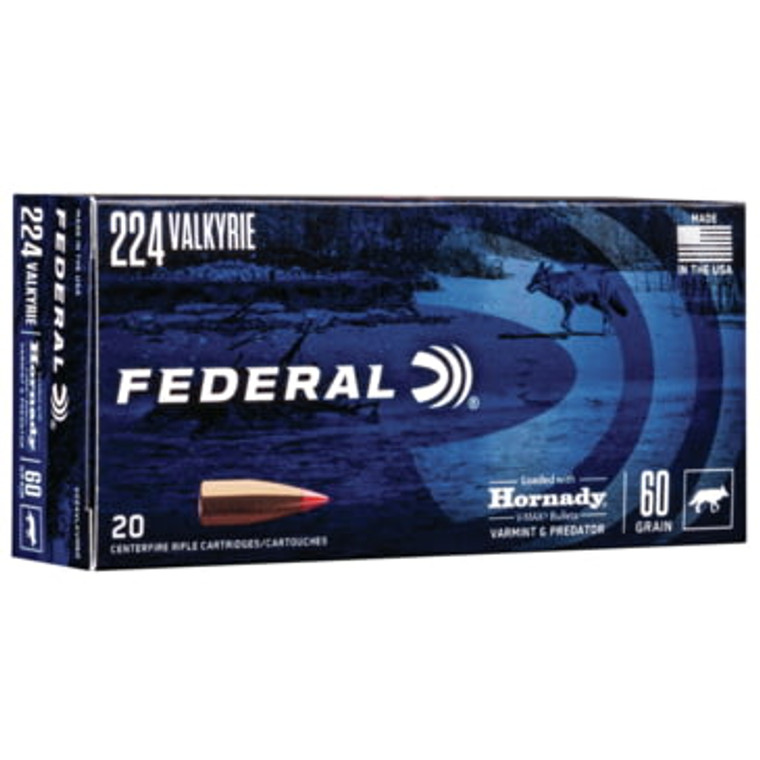 Federal 224 Valkyrie 60 Grain Vmax 20rds/Box