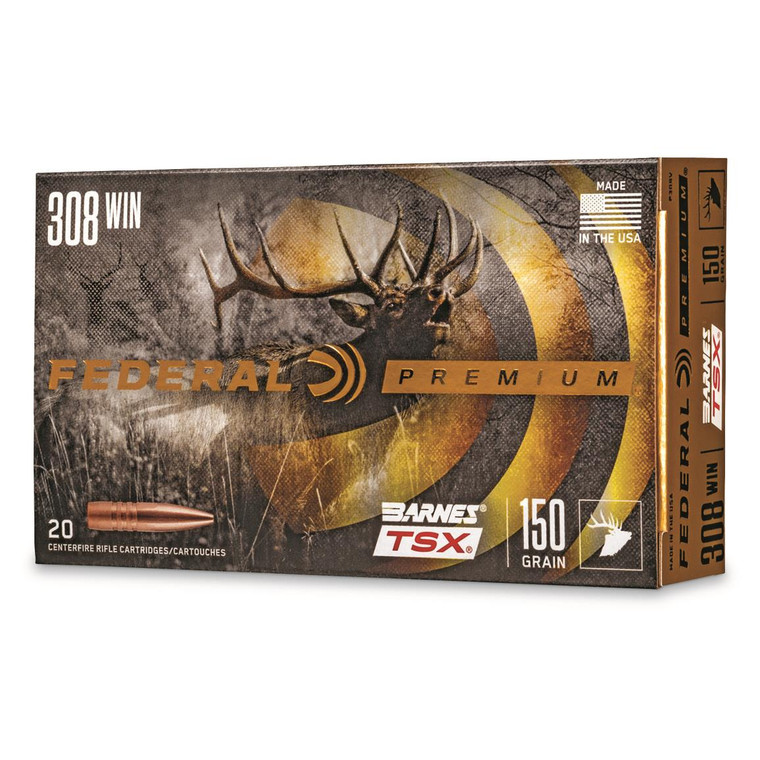 Federal Premium 308 Win (7.62 NATO) Barnes TSX-Bullet 150 Grain 20rds/Box