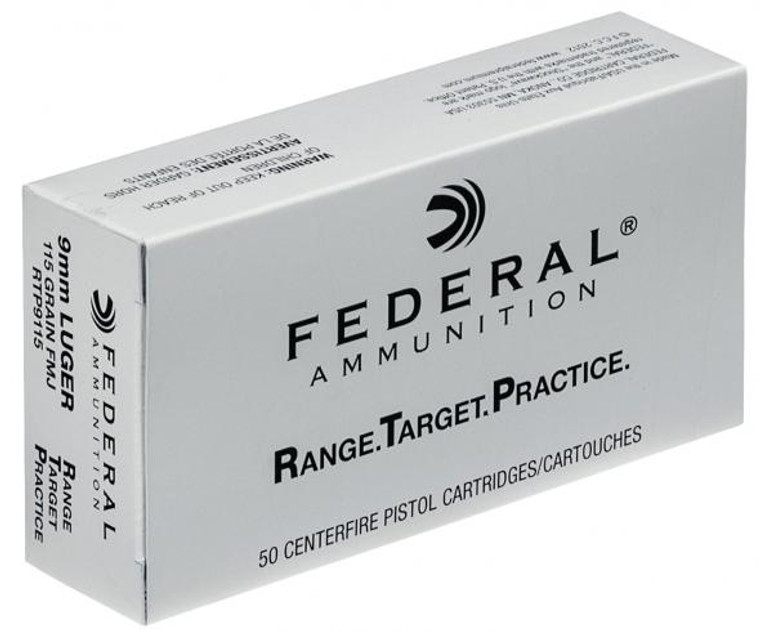 Federal Range and Target 9mm Luger 115 Grain FMJ 50rds/Box