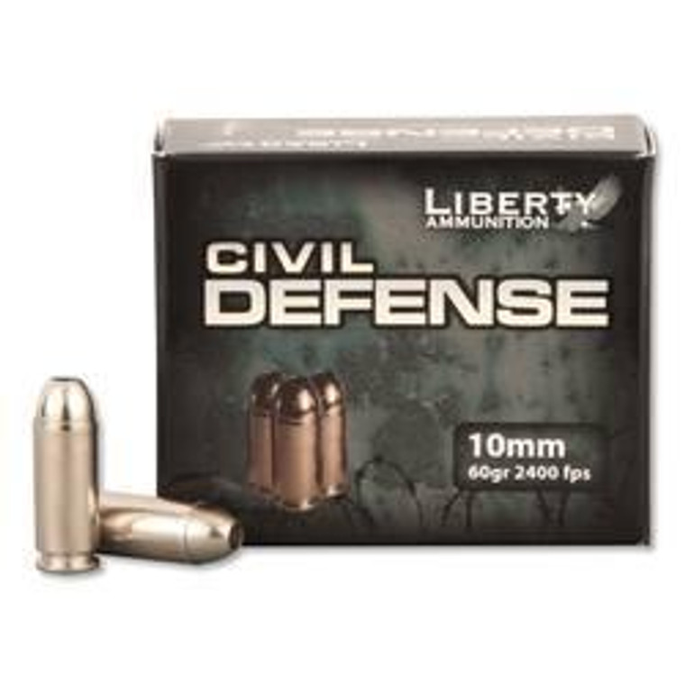 Liberty Civil Defense 10mm Auto HP 60 Grain 2400 fps 20rds/Box