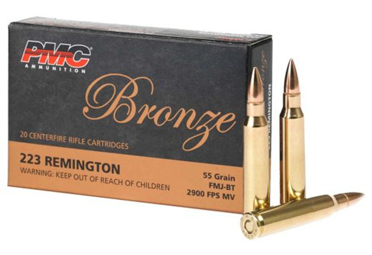 PMC Bronze .223 Rem 55 Grain FMJBT 2900 fps 20rds/Box