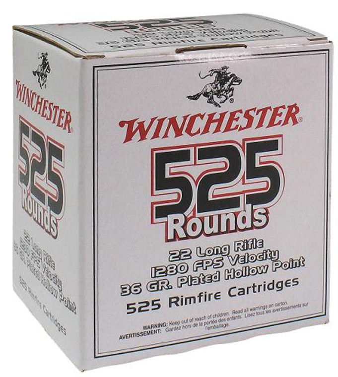 Winchester .22 LR Ammunition 36 Grain CPHP 1280fps 525rds/Box