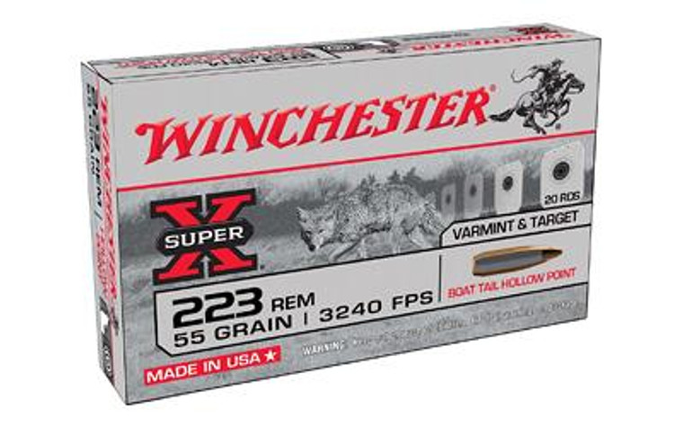 Winchester Super-X 223 Remington 55 Grain Boat Tail HP 20rds/Box