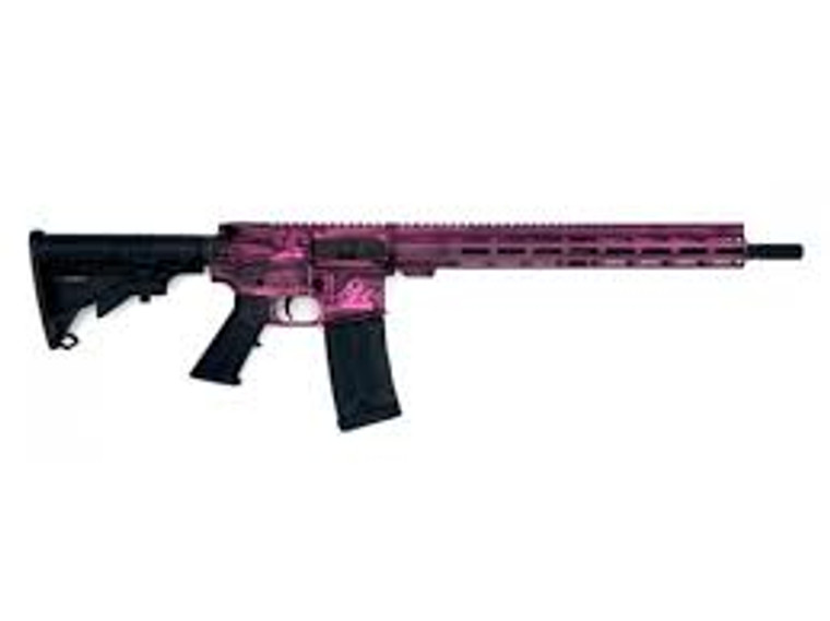 GLFA AR-15 223 Wylde Semi-Auto 16" SS Barrel 30rd Battleworn Prison Pink