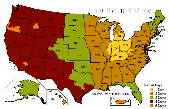 UPS Shipping Map