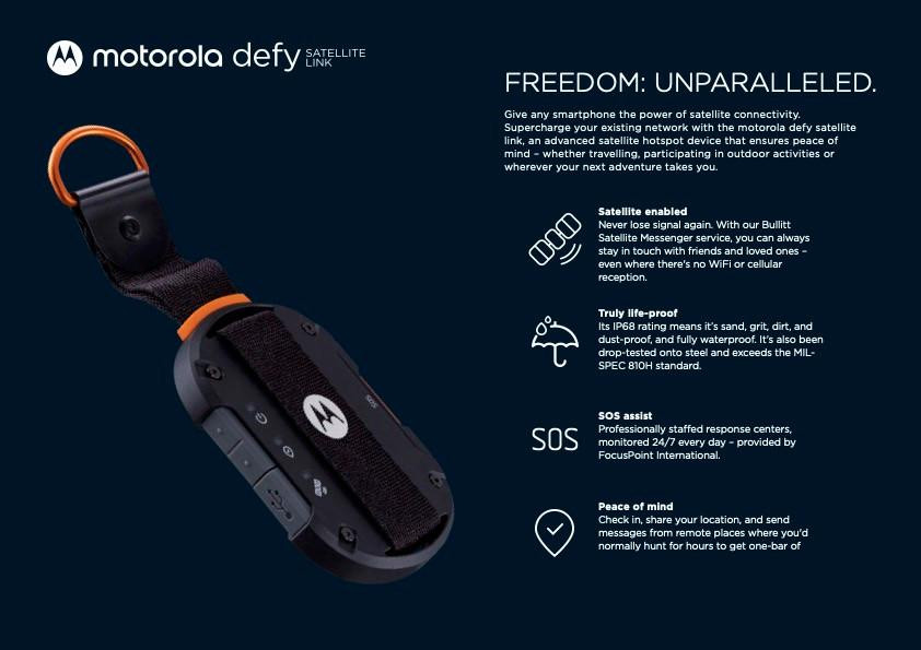 Motorola Defy Satellite Link