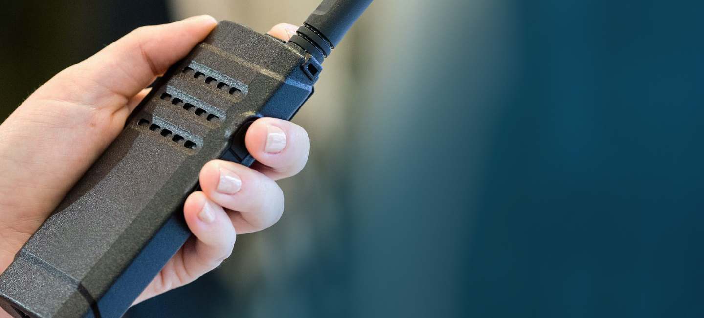 Walkie Talkie in hand