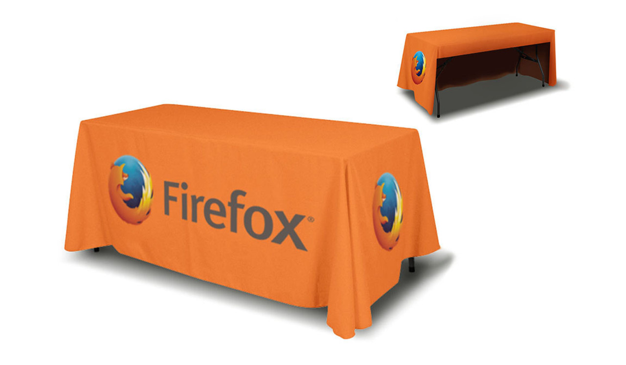 6ft Table Cover 3-sided (open back)