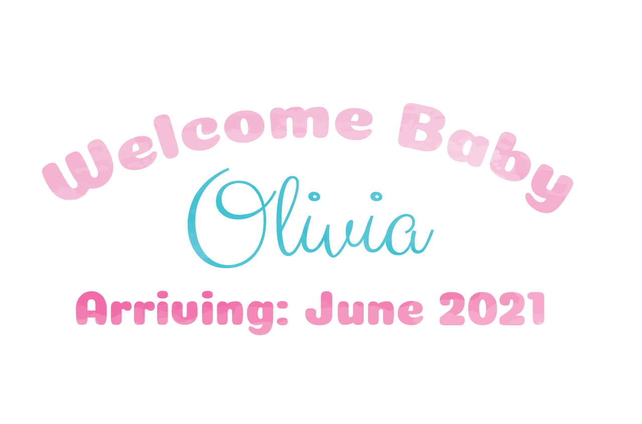 Welcome Baby Watercolor Dino (girl)