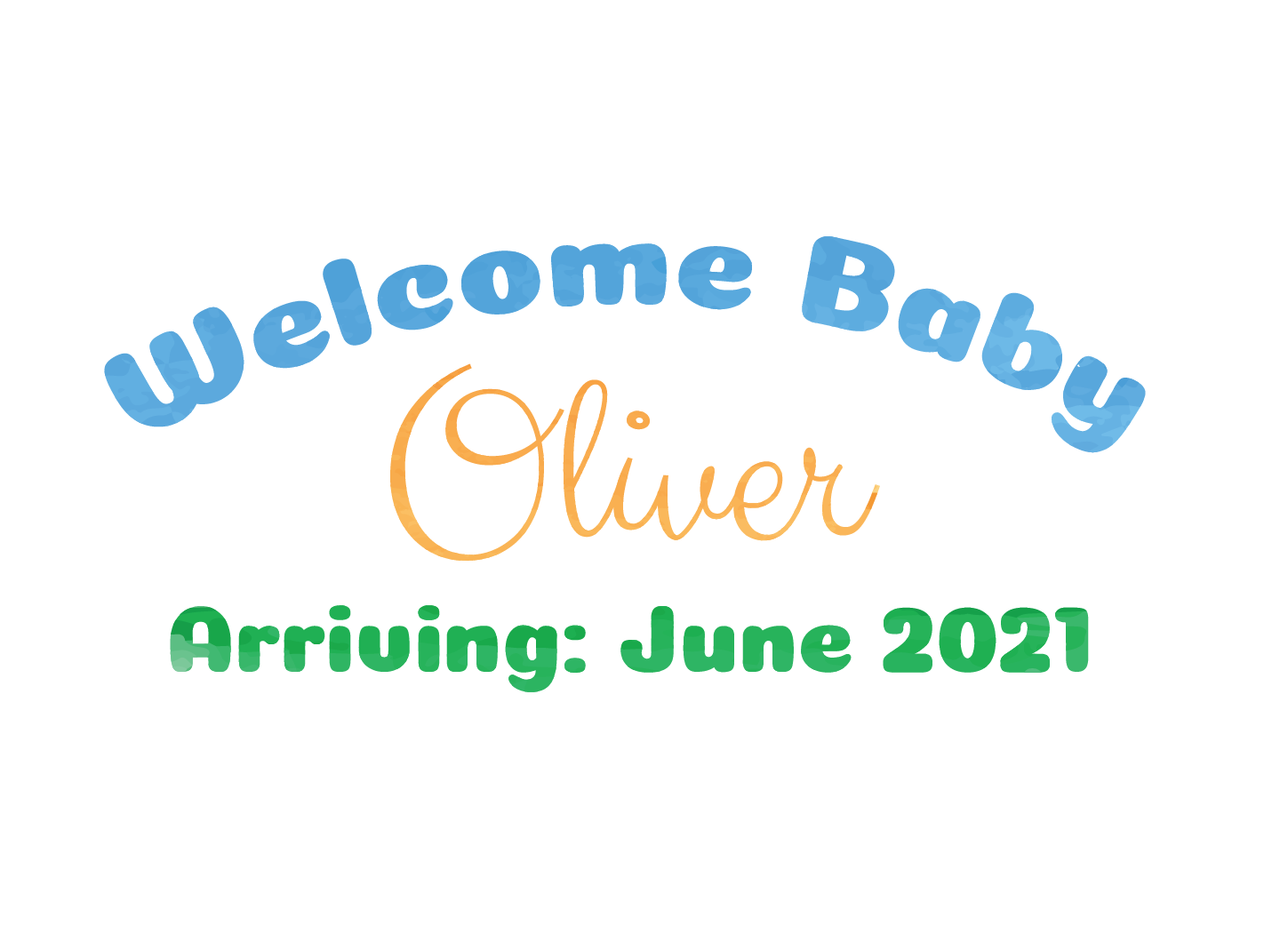 Welcome Baby Watercolor Dino (boy)