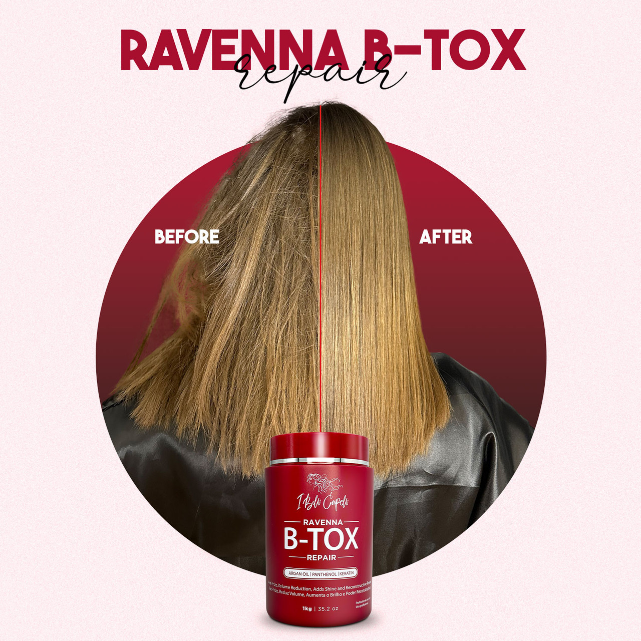 I Belli Capelli Ravenna B-tox Repair Mask Hair 1kg/35.02 oz