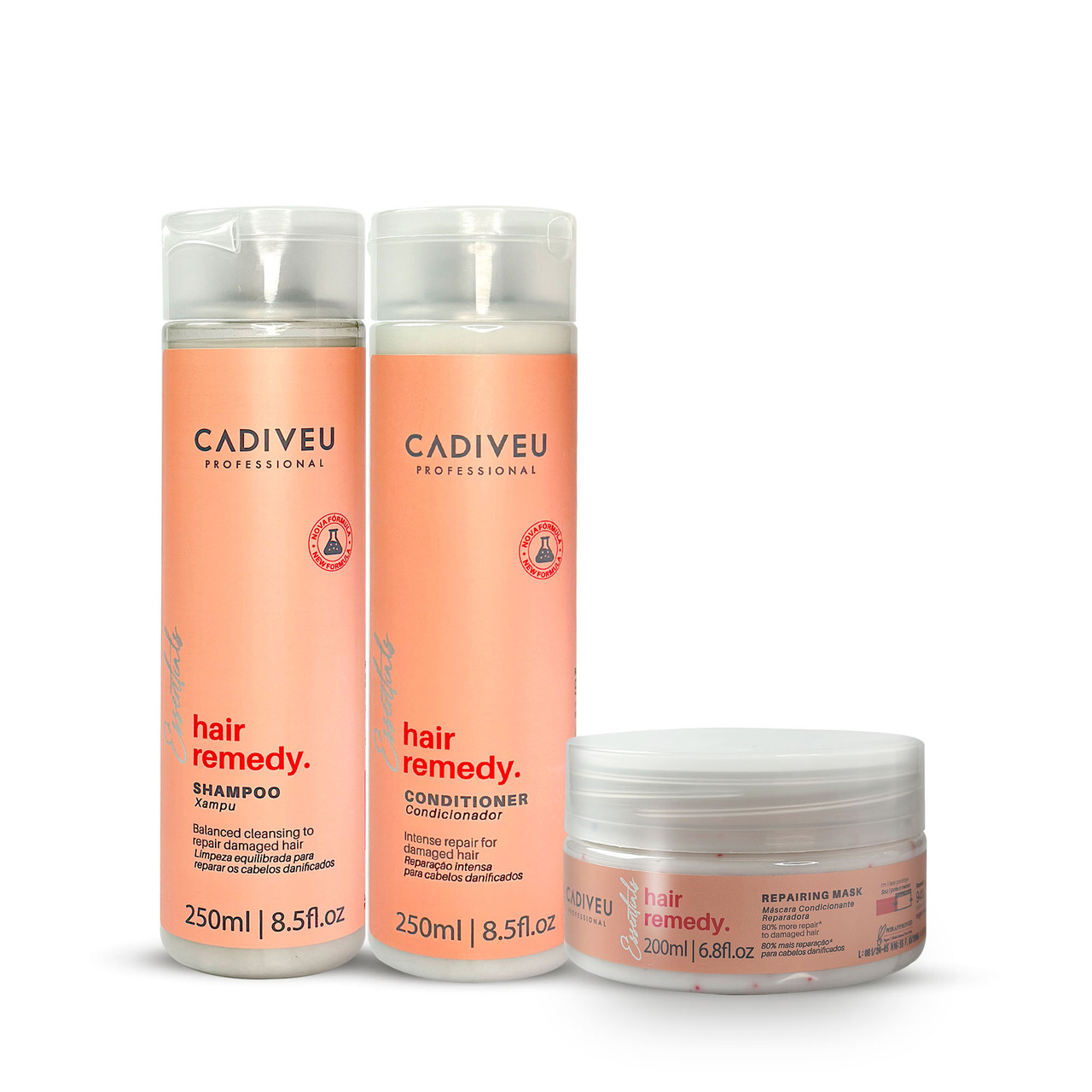 Kit Cadiveu Shampoo Conditioner Mask Hair Remedy Complete Home