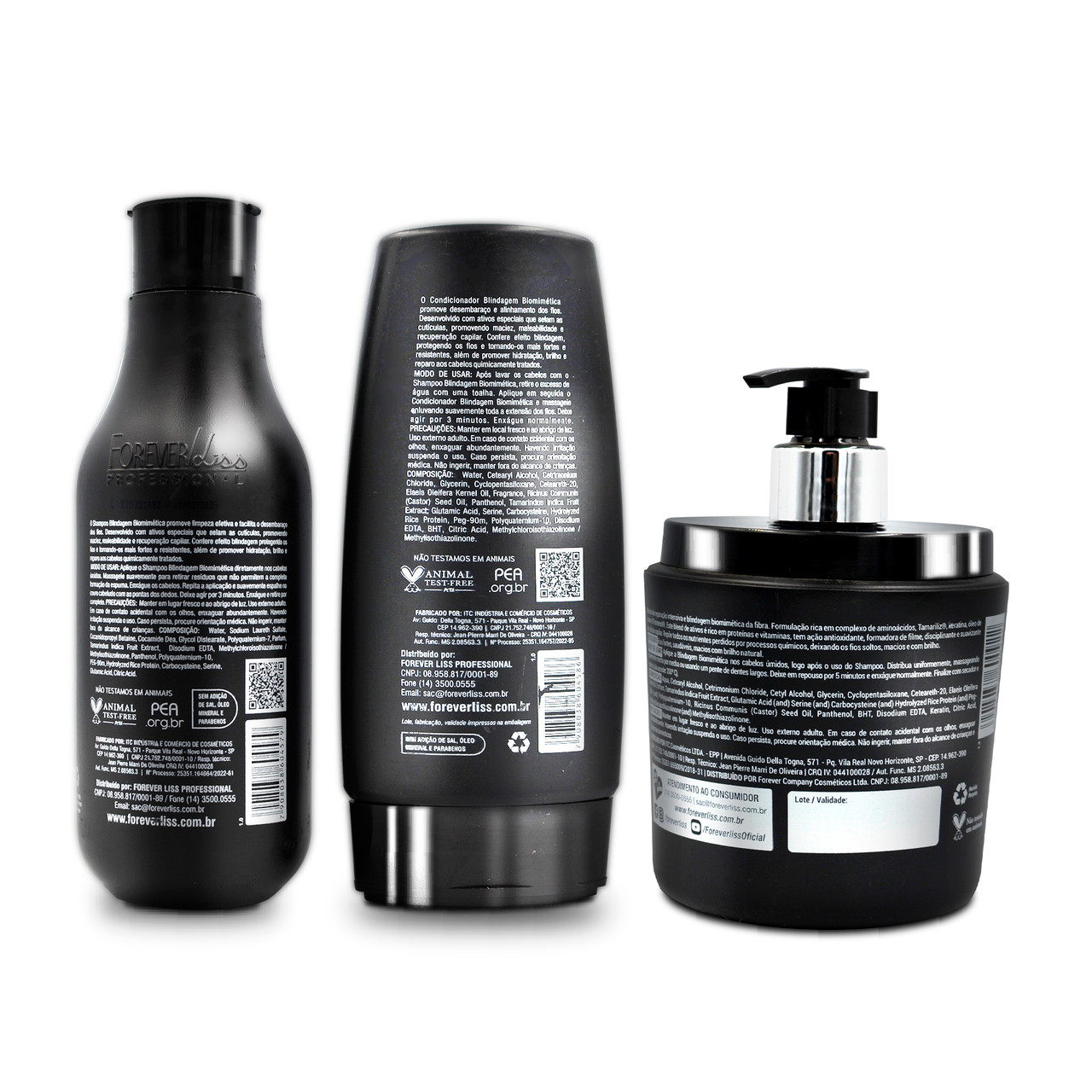 Kit Shampoo, Condicionador e Máscara Blindagem Capilar - Forever Liss