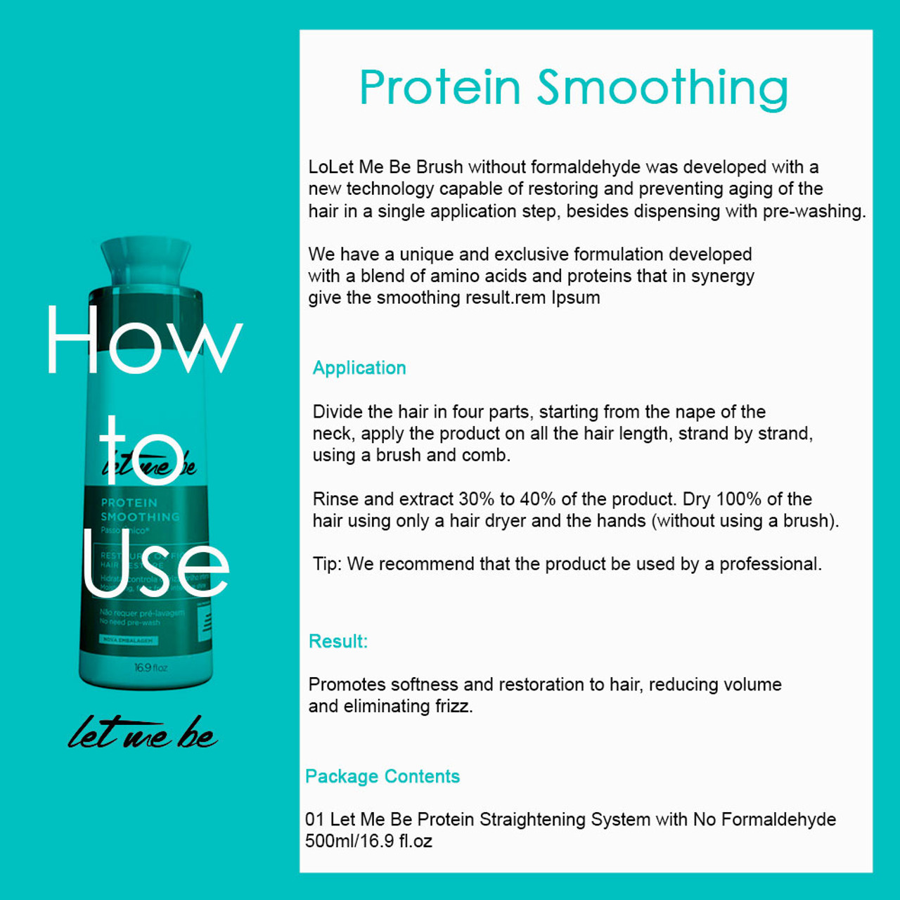 ProSalon Let Me Be Protein Smoothing Treatment Escova Progressiva