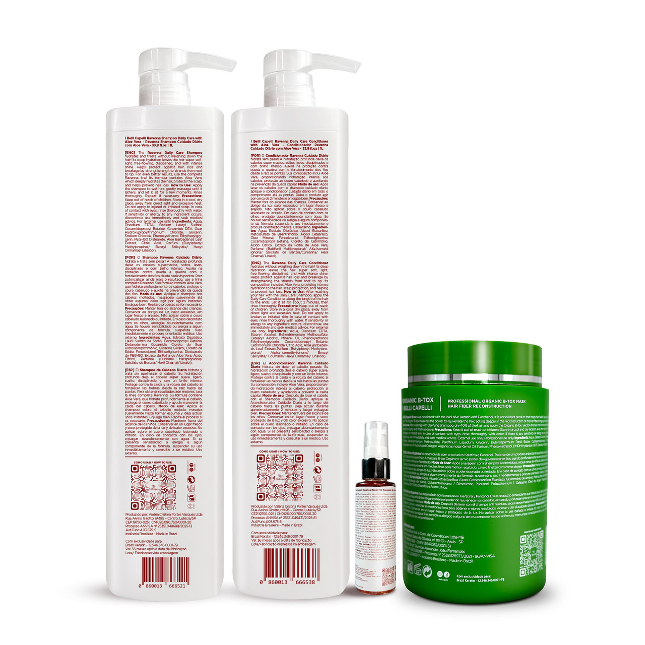 Ravenna Daily Care + B-tox Organic Kit: Hydration, Straightening