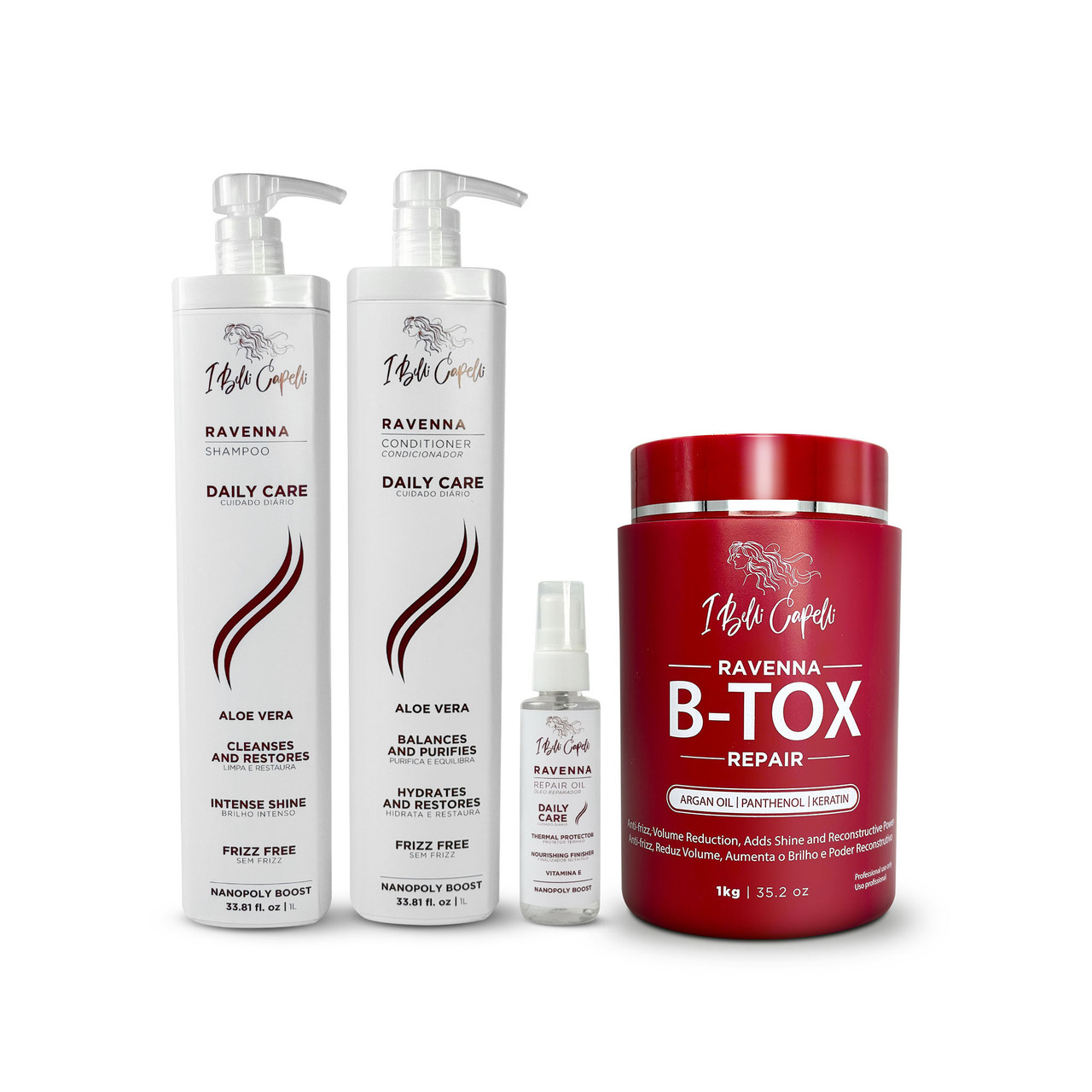 Kit Ravenna Daily Care + B-tox Repair : Hydration, Straightening