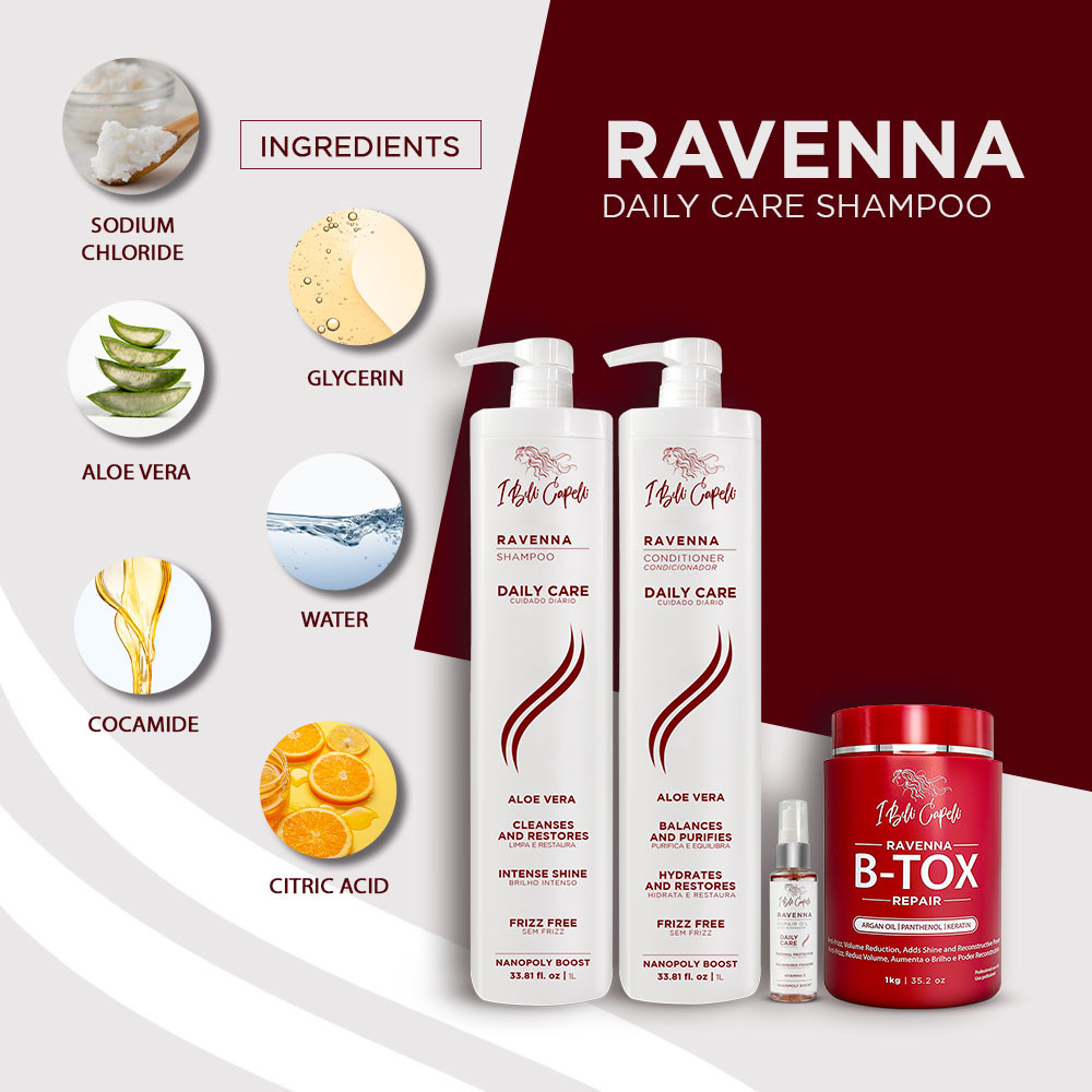 Kit Ravenna Daily Care + B-tox Repair : Hydration, Straightening