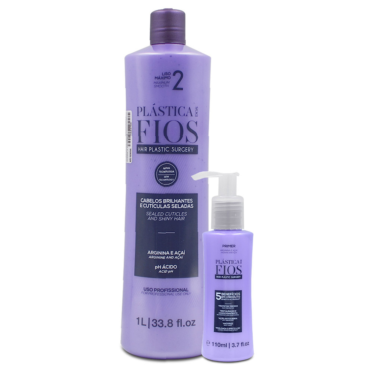 Kit Plastica dos Fios Smoothing System Step 2 + Primer Protector Thermal -  Brazil-Keratin