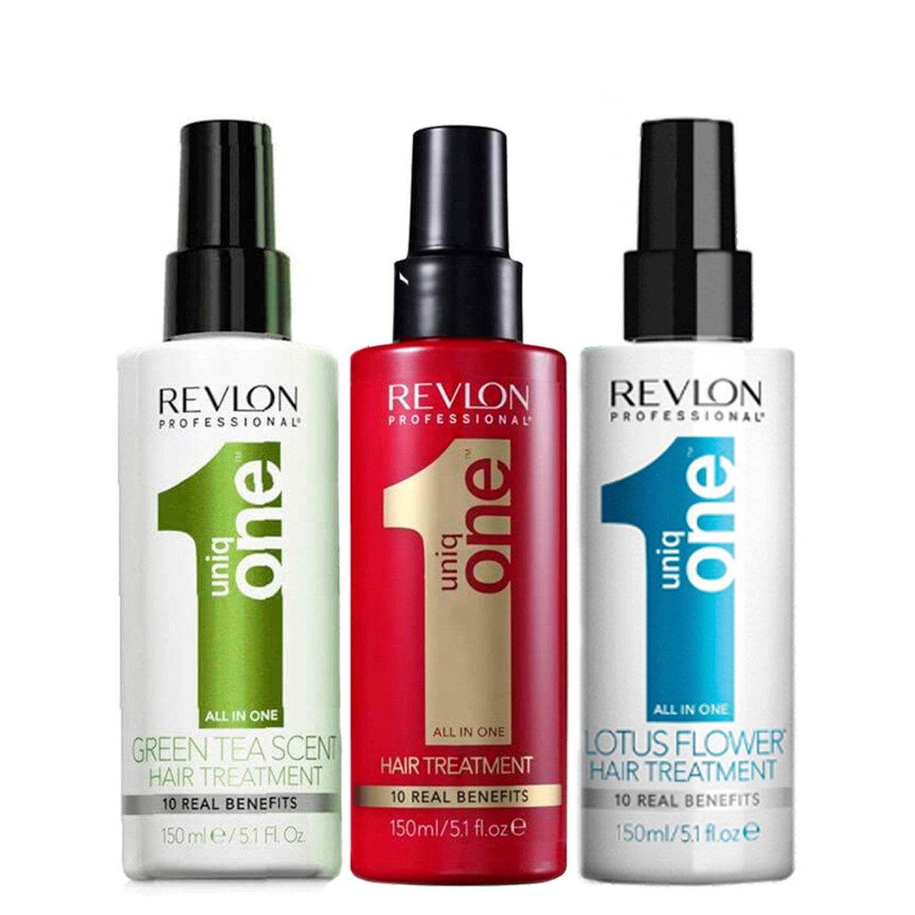 Kit Revlon Hair Treatment Uniq One Spray 10 Real Benefits Hair Care 3x150ml/3x5.1fl.oz - Brazil-Keratin
