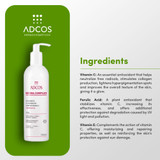 Adcos Derma Complex Vitamin C Clarifying Facial Soap Antioxidant Refreshes Hydrates 240ml/8.11 oz