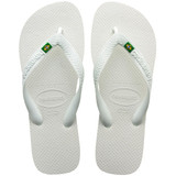 Havaianas White Flip Flop with the Brazilian Flag – Size 9/10