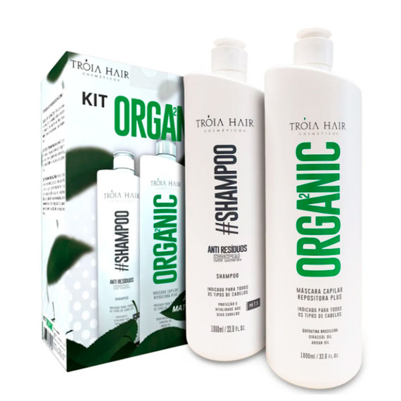 Kit Tróia Hair Progressive Organic Definitive Without Formaldehyde Hair Care 2x1L/2x33.8fl.oz