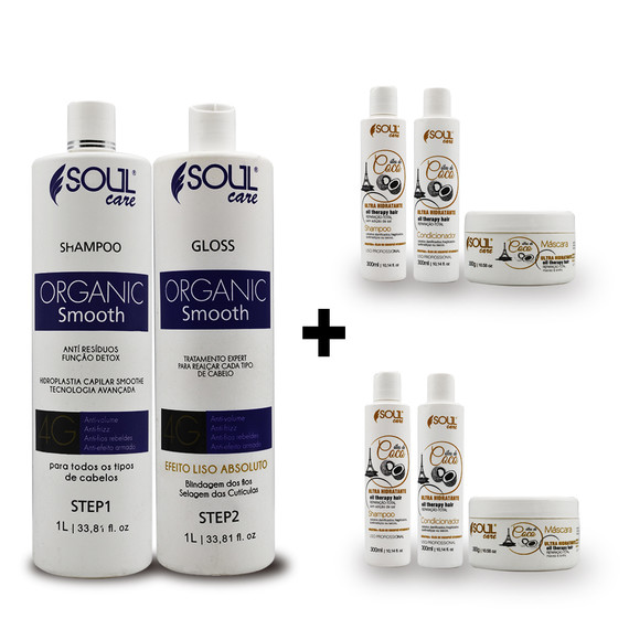 Organic Soul Care Formaldehyde Free Straightening System Hair Treatment Get 2 Kit 3.8 L/134,04 fl.oz