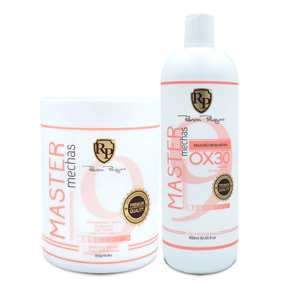 Kit Robson Peluquero Master Mechas 500g + Ox 30 Volumes Developing Emulsion 900ml